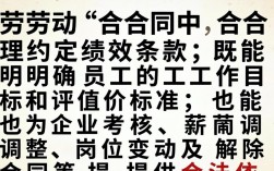劳动合同里绩效条款怎么写才合法有效？绩效条款怎么约定才合规？